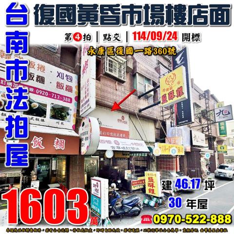 永康區復國一路樓店面